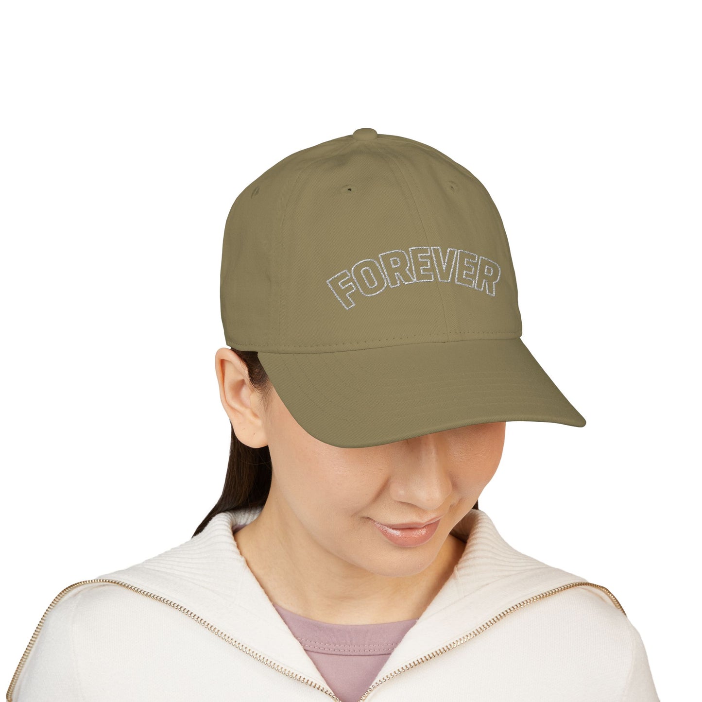 FOREVER White Outline Christian Baseball Cap for Women – Faith Inspired Adjustable Hat