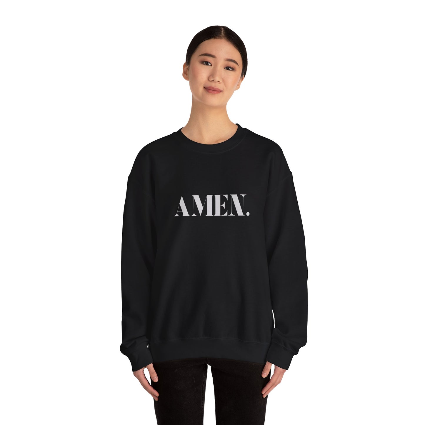 AMEN. Christian Sweatshirt – Faith-based Unisex Crewneck