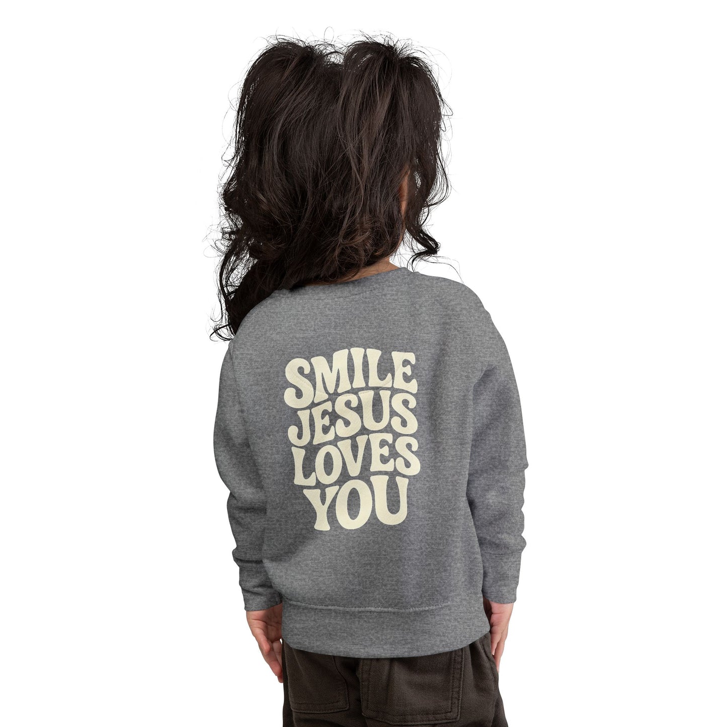 Toddler Sweatshirt - Smile Jesus Loves You