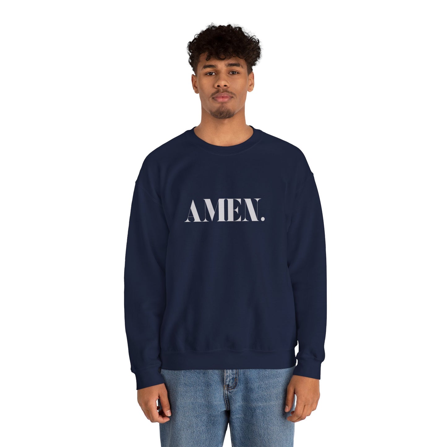 AMEN. Christian Sweatshirt – Faith-based Unisex Crewneck