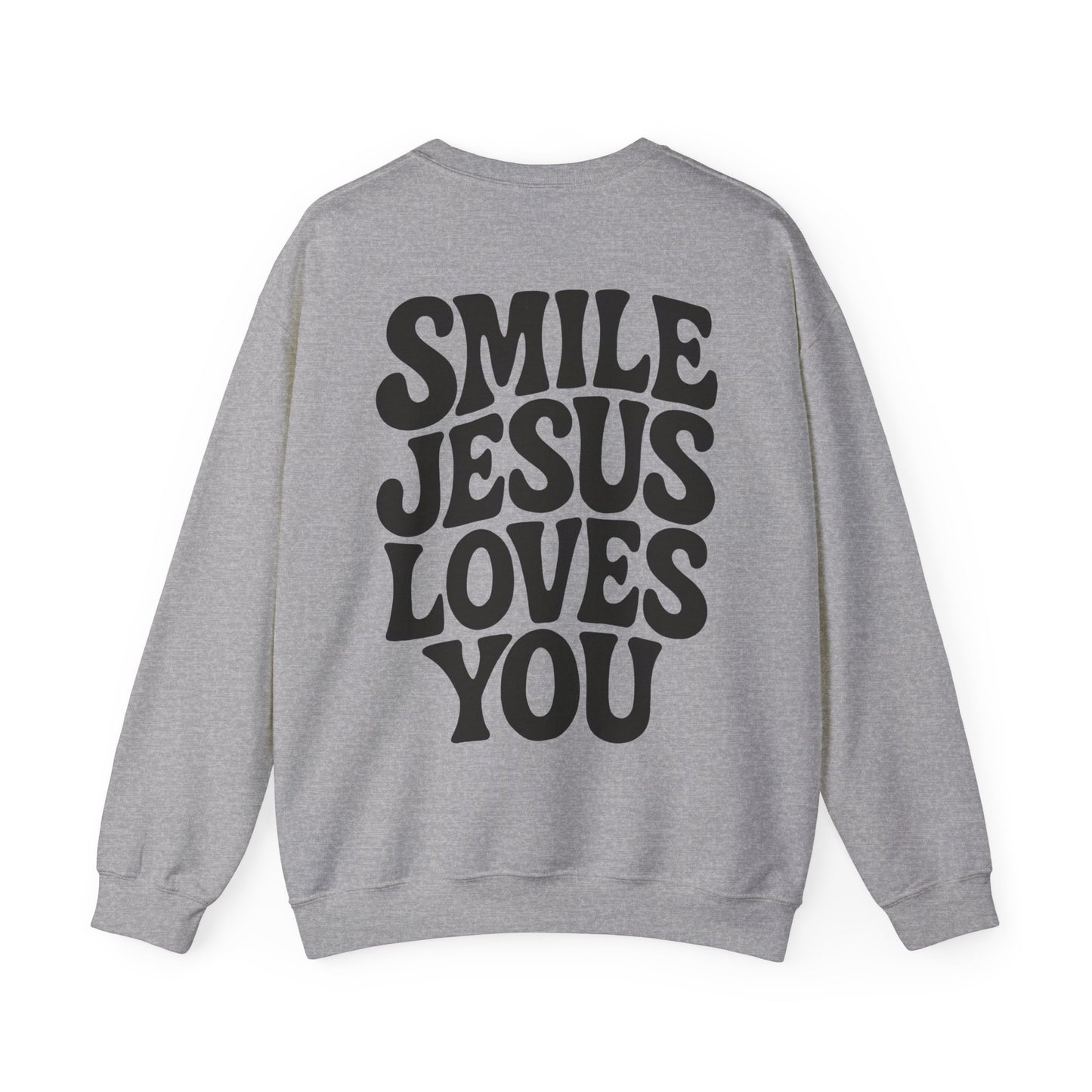 Smile Jesus Loves You Christian Sweatshirt – Faith-Based Inspirational Crewneck
