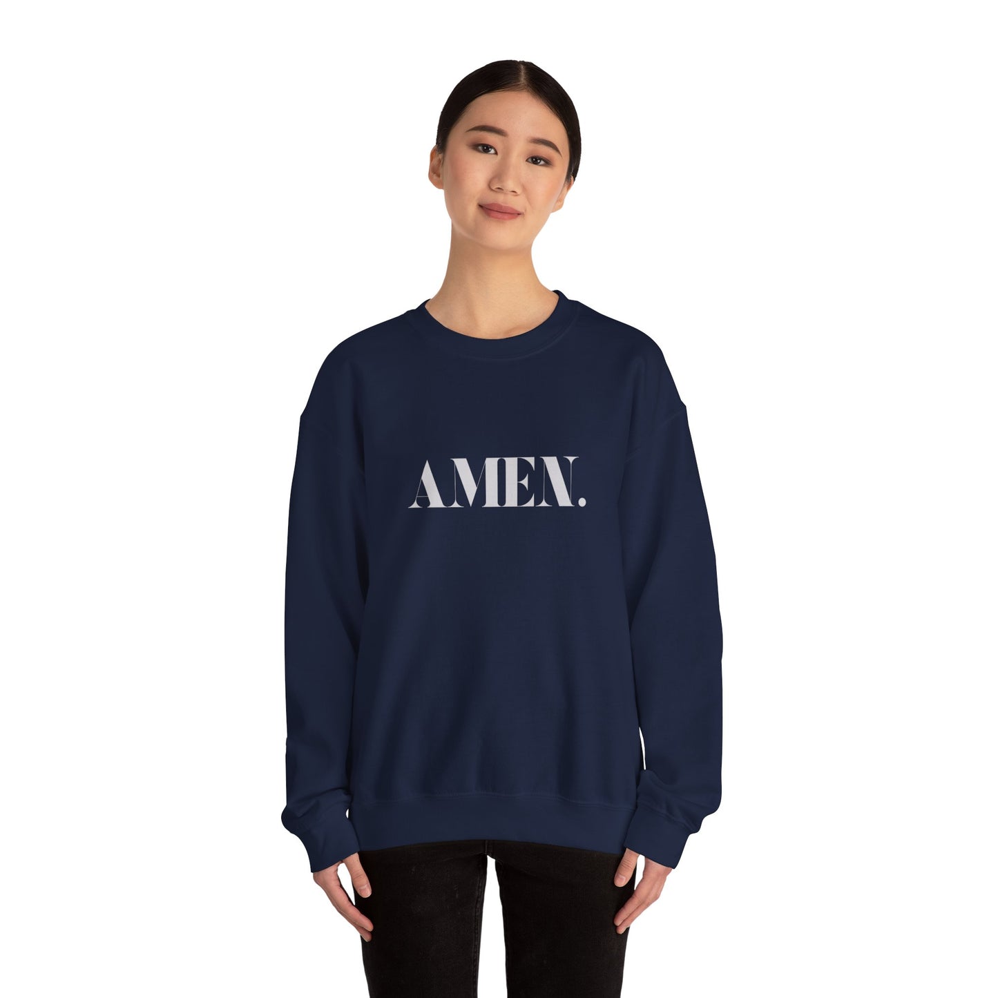 AMEN. Christian Sweatshirt – Faith-based Unisex Crewneck