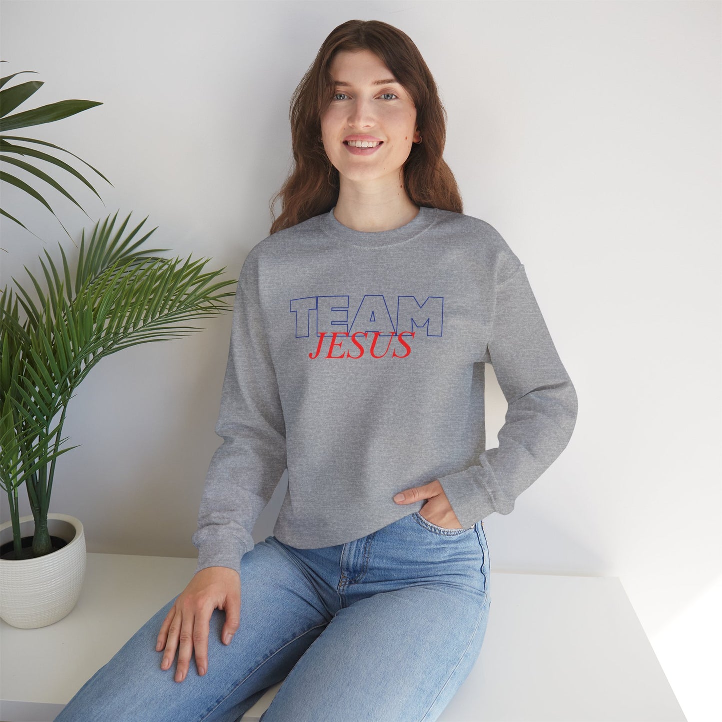 Team Jesus Christian Unisex Sweatshirt | Faith-Based Athletic Apparel