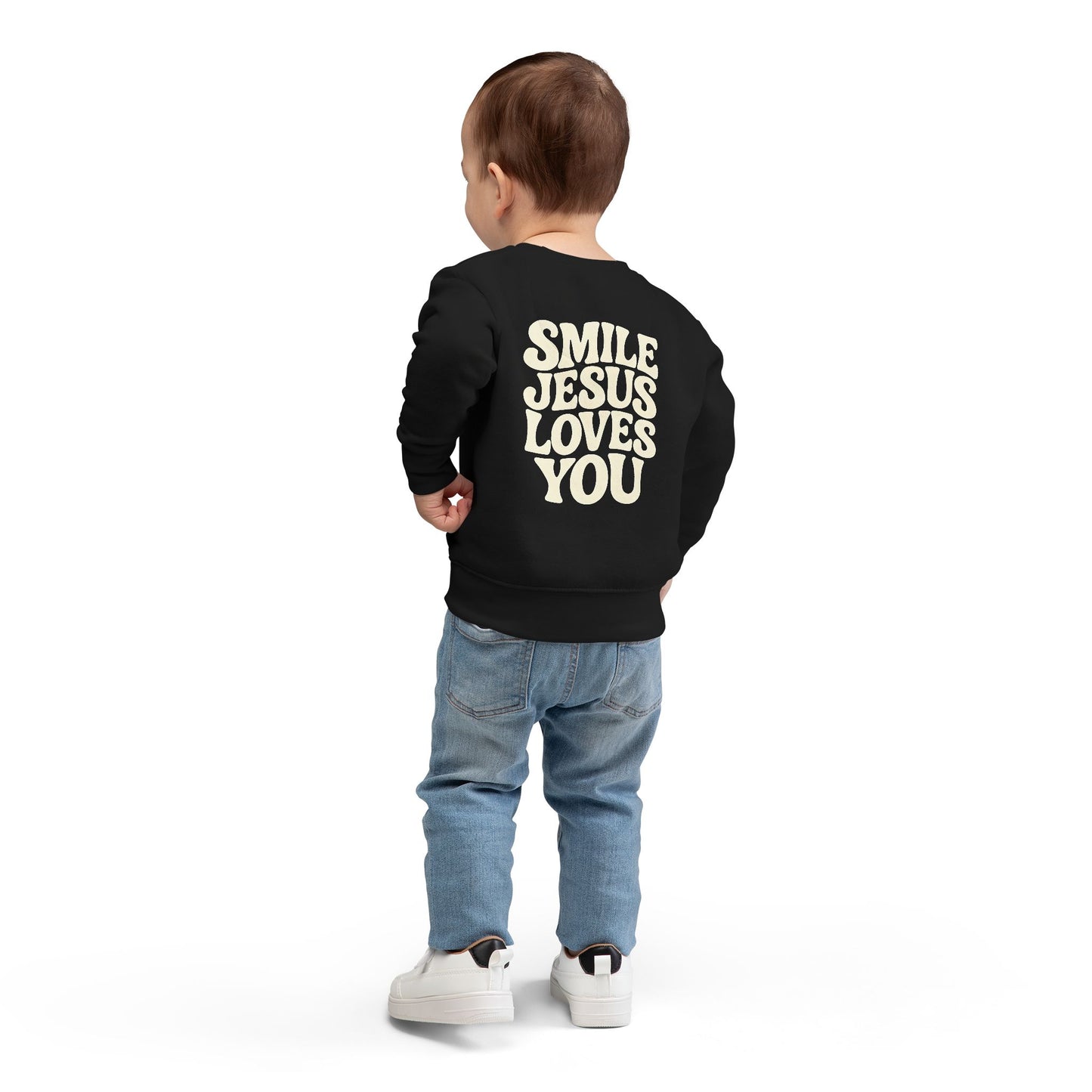 Toddler Sweatshirt - Smile Jesus Loves You