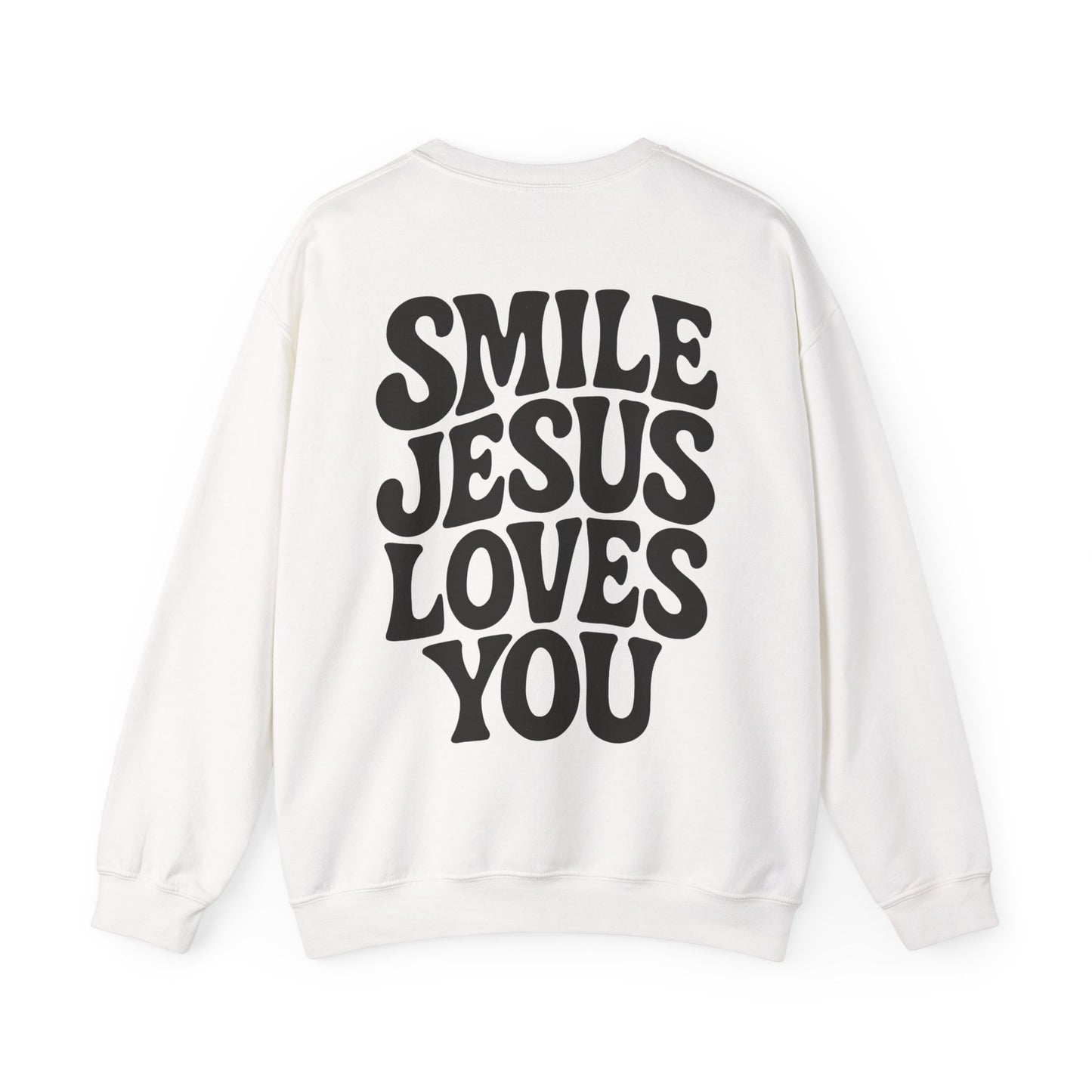 Smile Jesus Loves You Christian Sweatshirt – Faith-Based Inspirational Crewneck