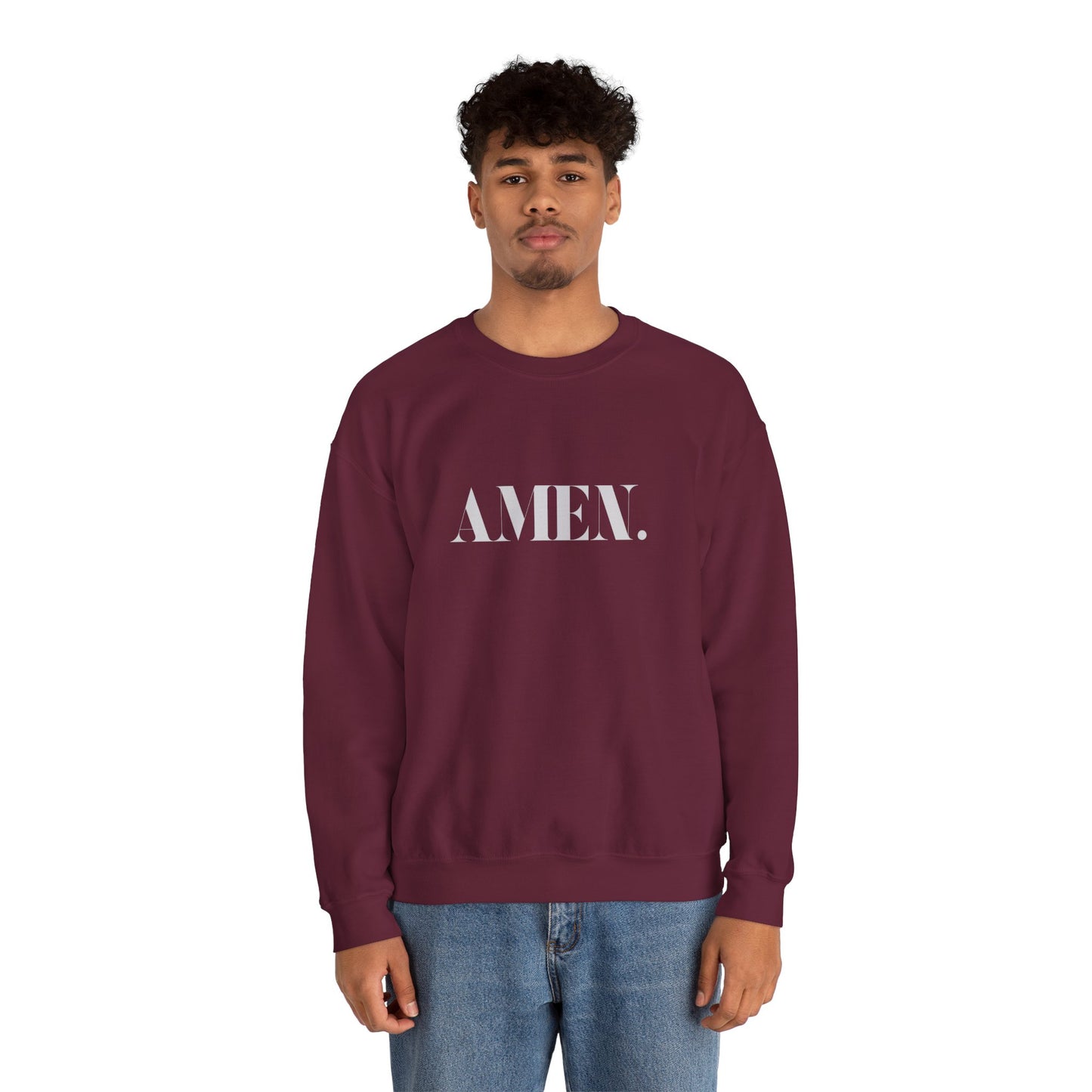 AMEN. Christian Sweatshirt – Faith-based Unisex Crewneck