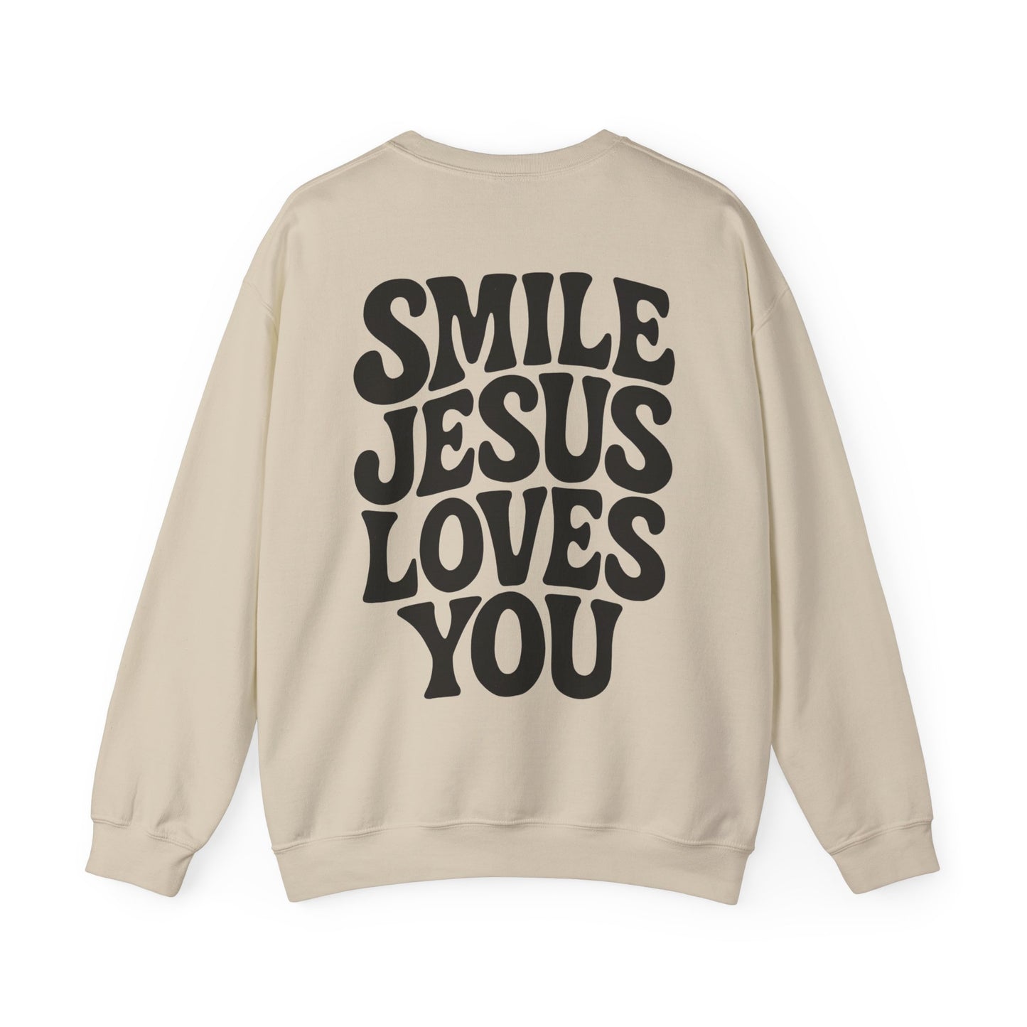 Smile Jesus Loves You Christian Sweatshirt – Faith-Based Inspirational Crewneck