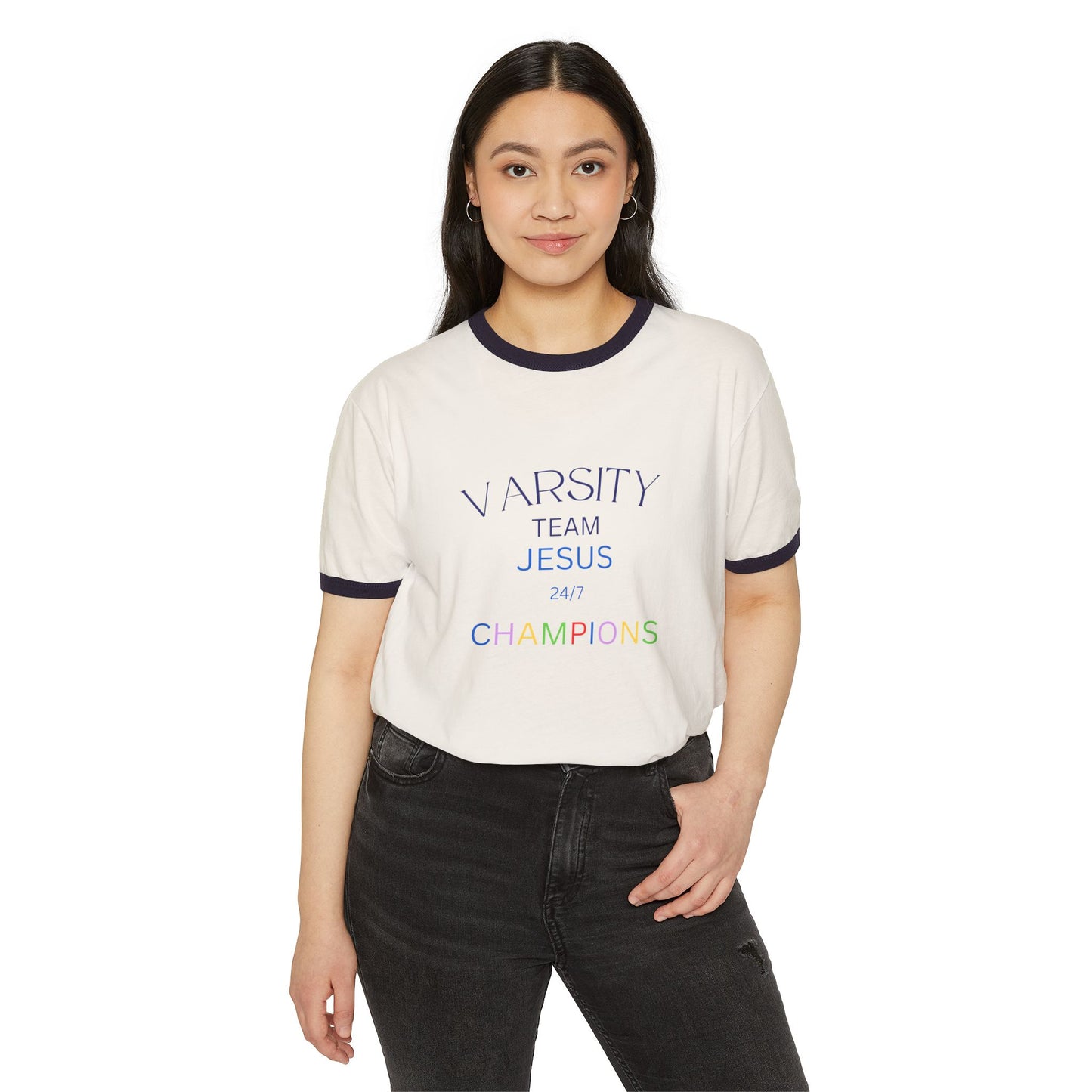 Varsity Team Jesus Ringer T-Shirt