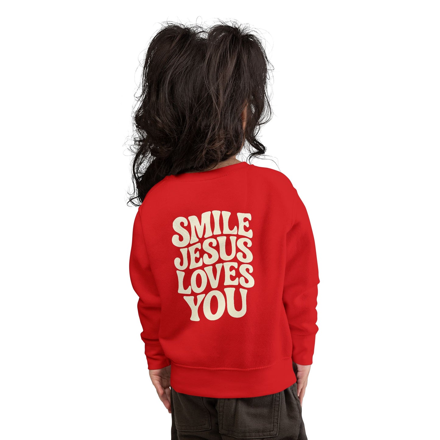 Toddler Sweatshirt - Smile Jesus Loves You