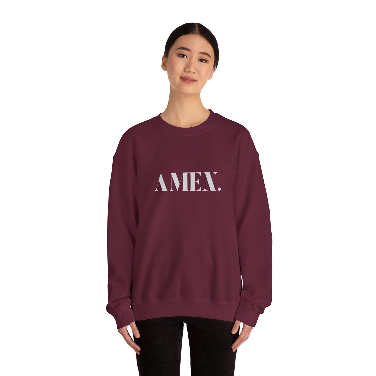 AMEN. Christian Sweatshirt – Faith-based Unisex Crewneck