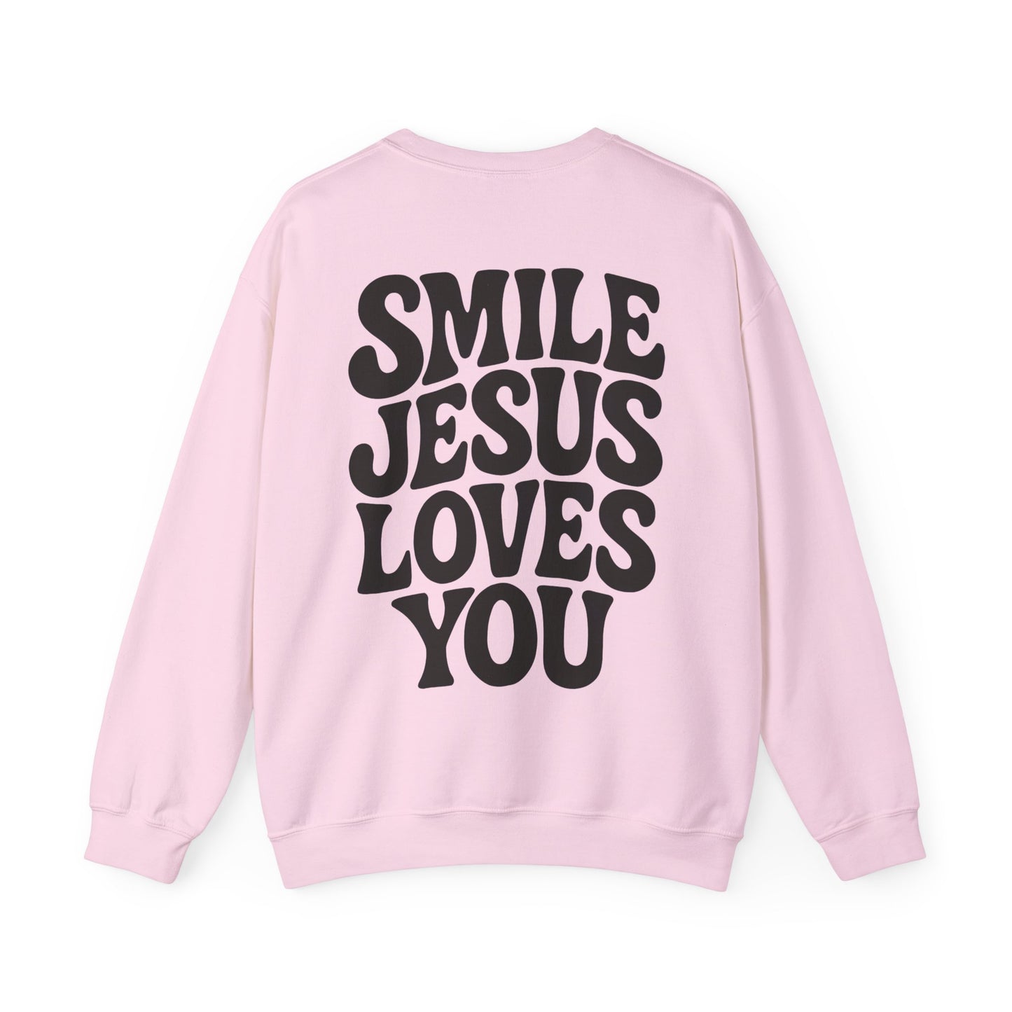 Smile Jesus Loves You Christian Sweatshirt – Faith-Based Inspirational Crewneck