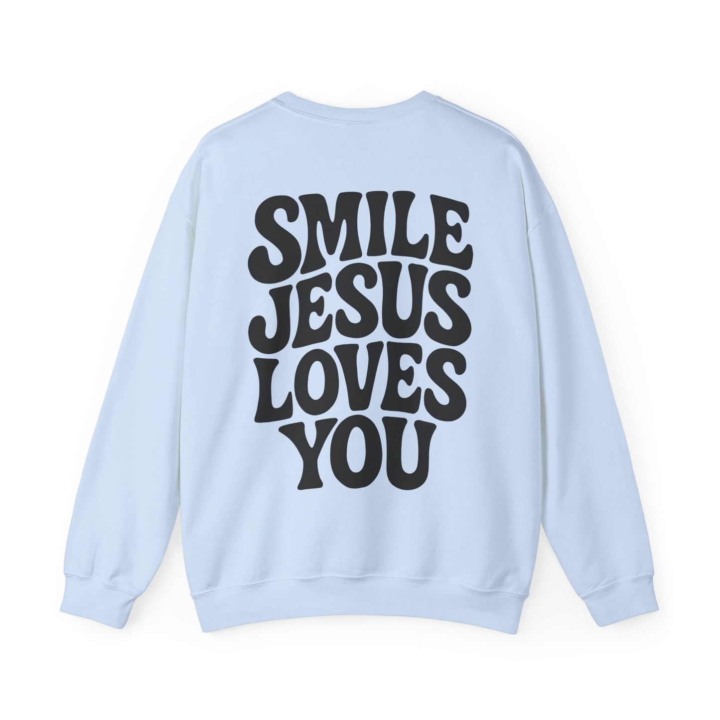 Smile Jesus Loves You Christian Sweatshirt – Faith-Based Inspirational Crewneck