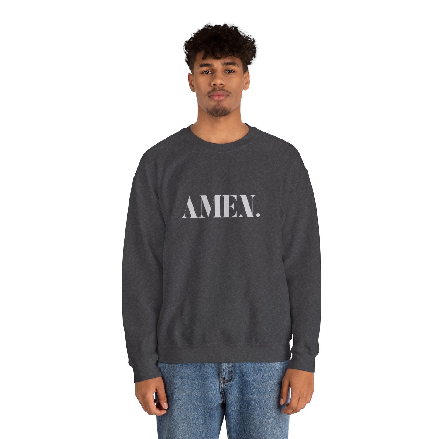 AMEN. Christian Sweatshirt – Faith-based Unisex Crewneck