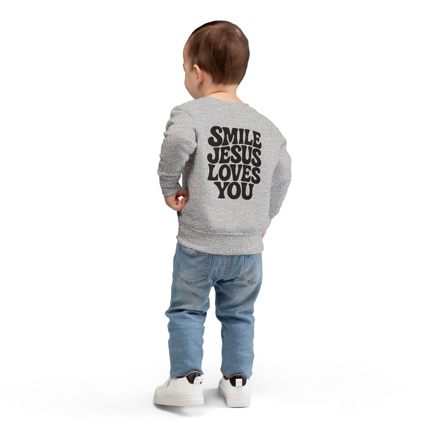 Toddler Sweatshirt - Smile Jesus Loves You
