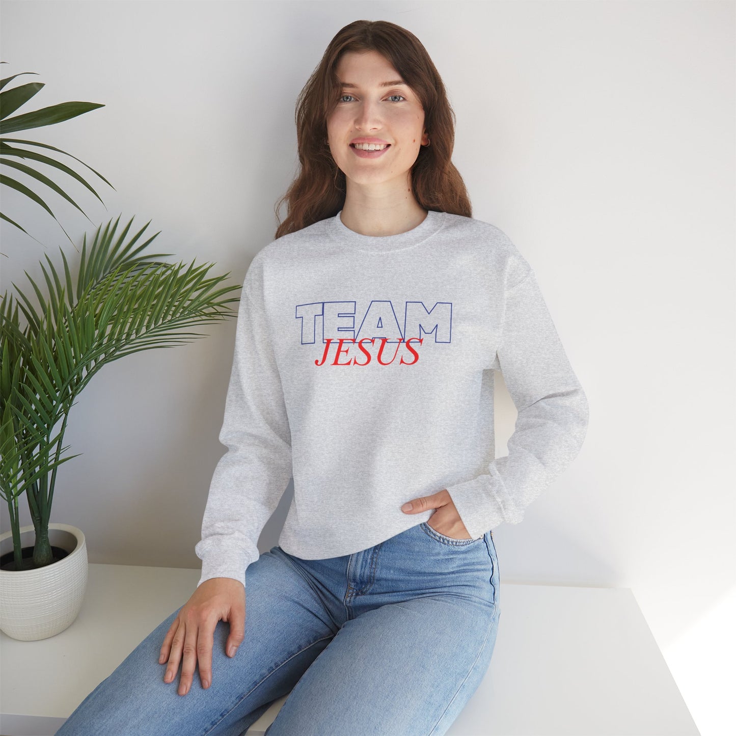 Team Jesus Christian Unisex Sweatshirt | Faith-Based Athletic Apparel
