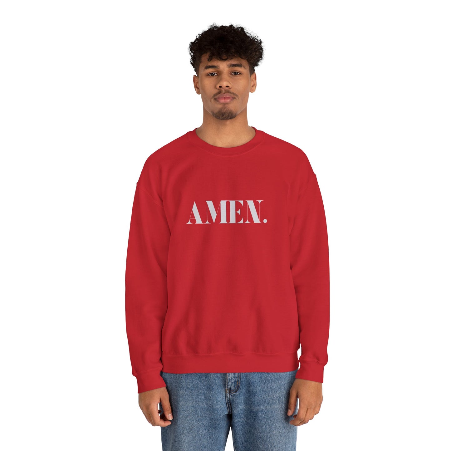 AMEN. Christian Sweatshirt – Faith-based Unisex Crewneck