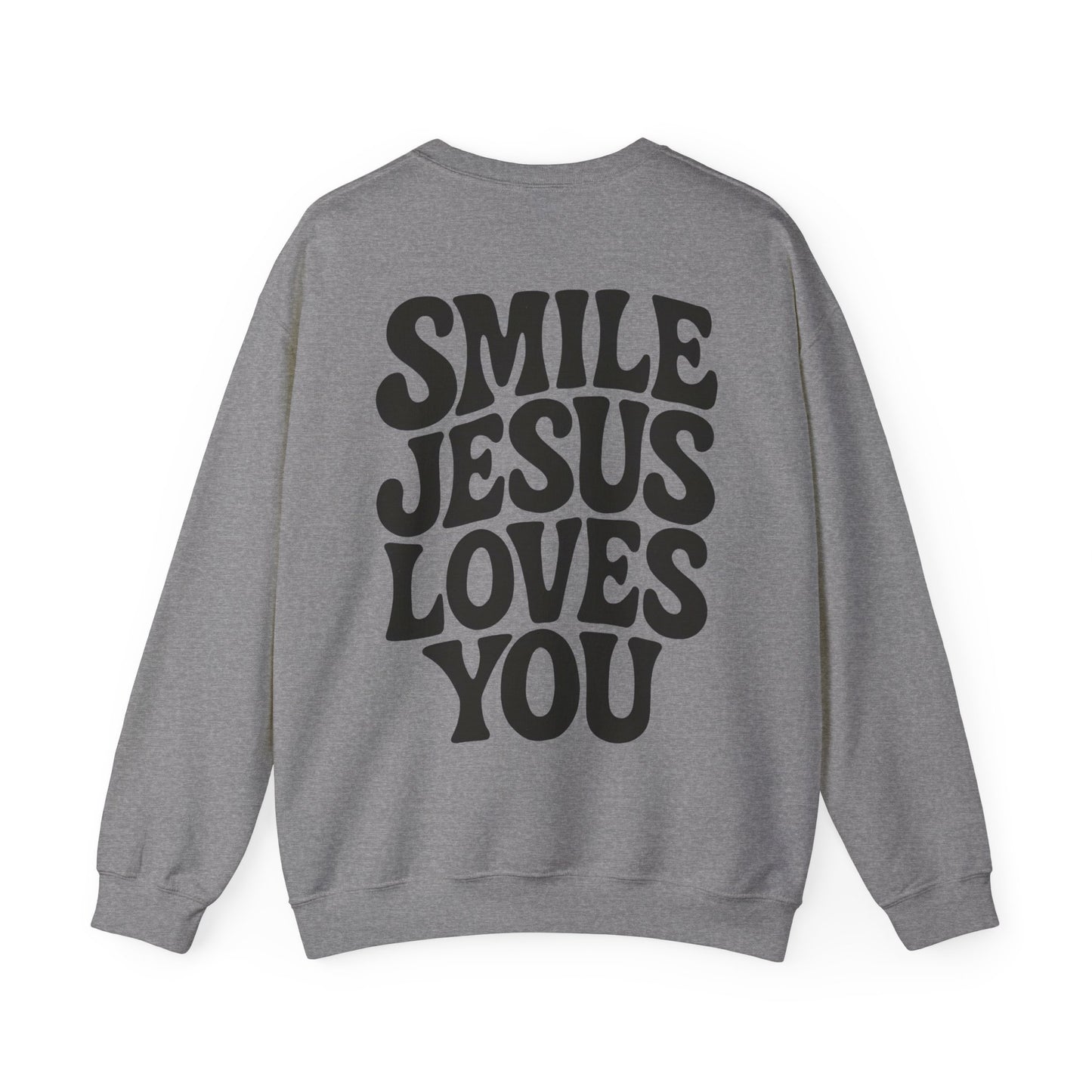 Smile Jesus Loves You Christian Sweatshirt – Faith-Based Inspirational Crewneck