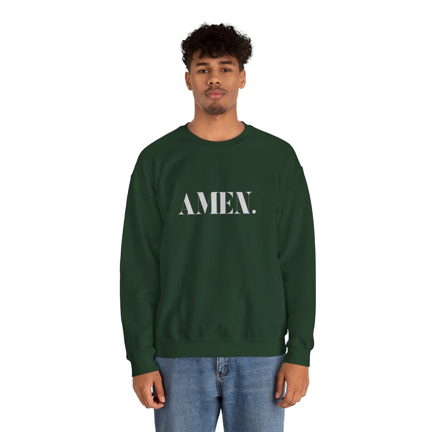 AMEN. Christian Sweatshirt – Faith-based Unisex Crewneck